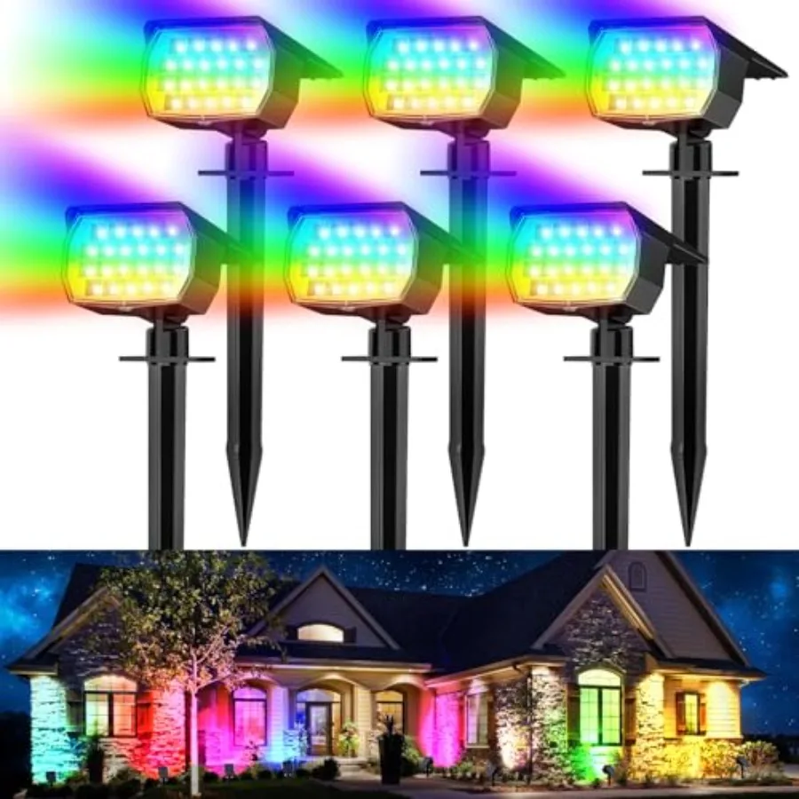 

Solar Spot Lights Outdoor Color Changing [7 Mode/] Christmas Landscape Spotlights Solar Lights Outdoor Waterproof Solar Led Pow
