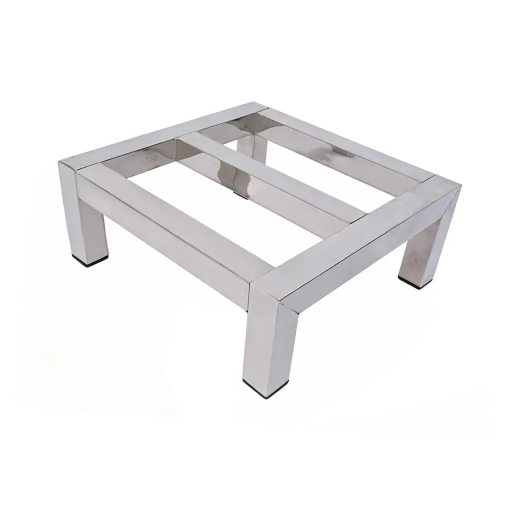 Commercial Stainless Steel Square Floor Rack Multipurpose Shelf Metal Storage for Restaurant Shop