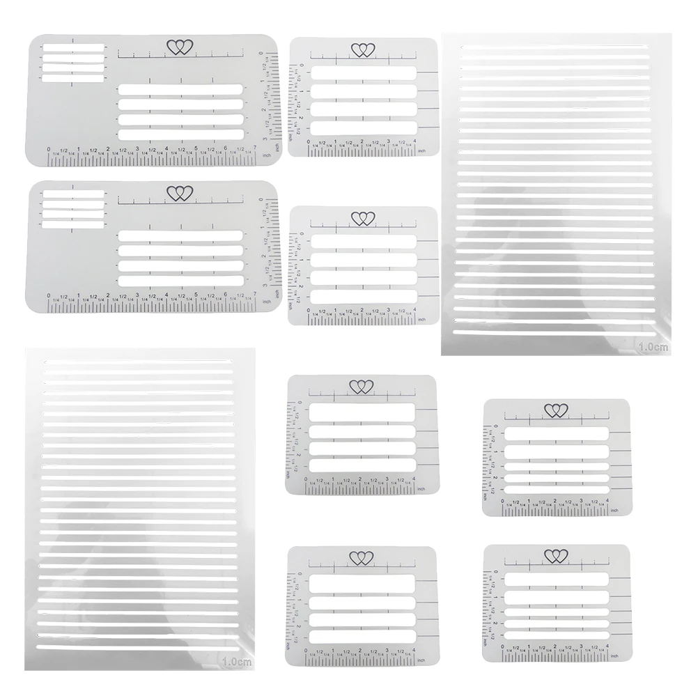 دليل عناوين المغلف استنسل خط تباعد بلاستيكي قوالب مسطرة كتابة الحروف بطاقات الدعوات سكرابوكينغ