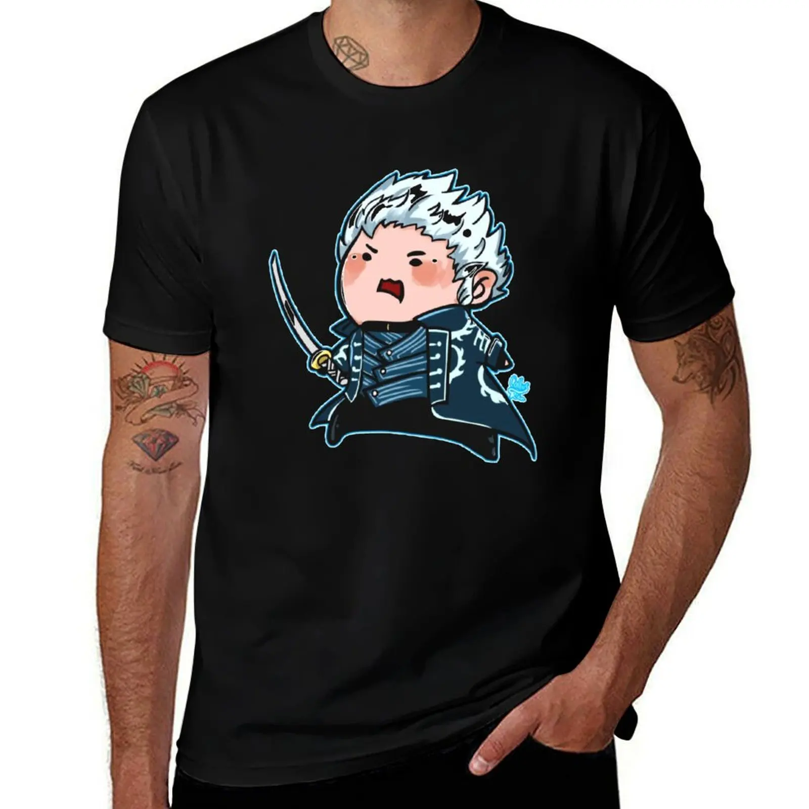 devil may chibi vergil T-Shirt Anti-Pilling Casual T-Shirt
