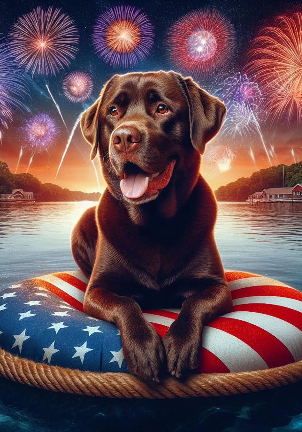 Chocolate Labrador - Best of Breed DCR July 4 Holiday Garden Flag 12