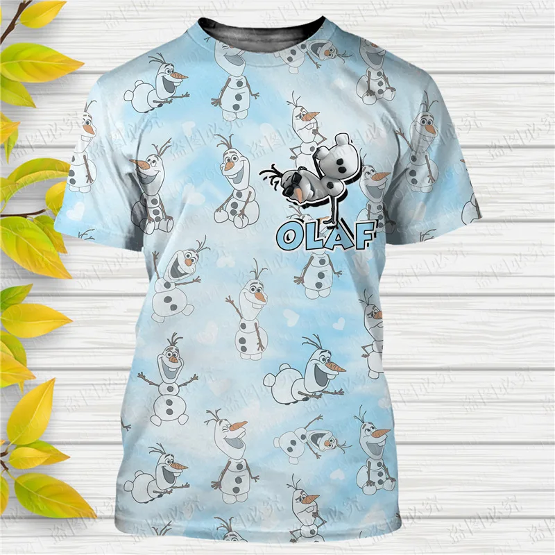 Frozen Cartoon Olaf 3D print Disney t shirt men women Short Sleeve casual style Summer Casual Streetwear Tee Tops Cartoon