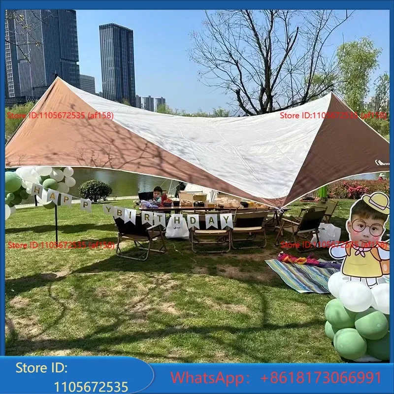 Multi functional triangular canopy waterproof and sunscreen beach greenhouse sunshade tent camping picnic camping canopy