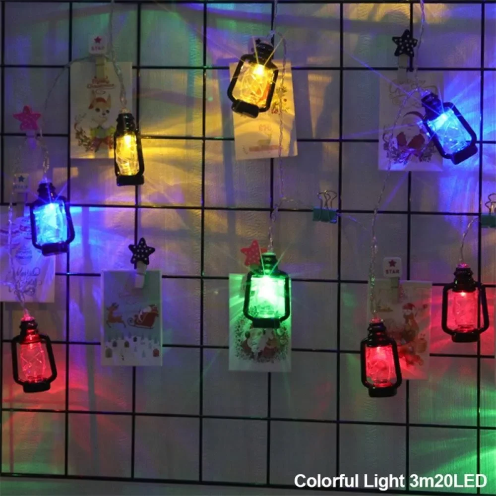 Cadena de luces LED de queroseno, iluminación de hadas de Navidad, lámpara de ambiente de Camping, decorativa para fiesta en casa, 1,5/2/3m