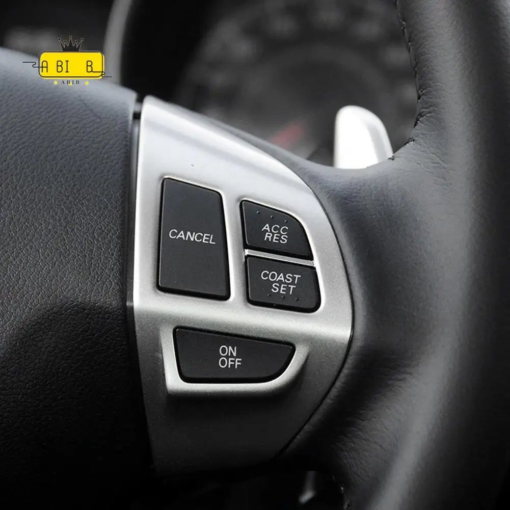 

ABIB -Car Steering Wheel Audio Control Switch For MITSUBISHI LANCER OUTLANDER ASX 2007 2008 2009 2010 2011 Accessories Kits Chro