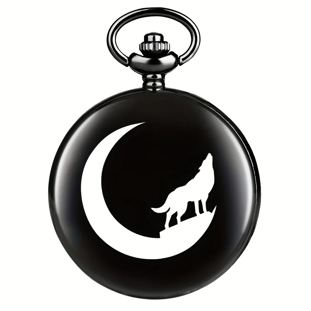 Wolf Moon Night Pocket Watch para Jovens, Enviar Meninos, Personalidade Criativa Presente, Pessoas Matam, Juventude, Relógio de Bolso