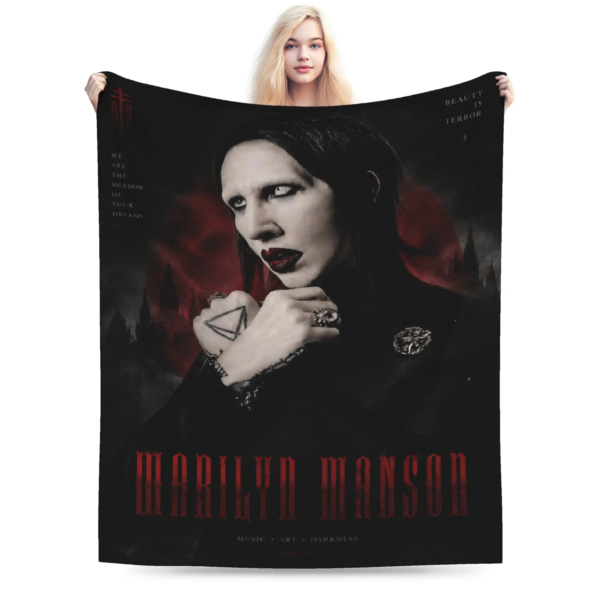 Marilyns Mansons Blanket Flannel  Relax Ultra-Soft Throw Blankets for Bedroom Plush Thin Quilt