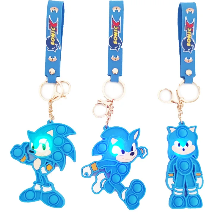 Светящаяся декомпрессионная игрушка Sonic The Hedgehog, брелок, мягкая игрушка с медленным отскоком для детей, подвеска в стиле аниме, брелок со светом