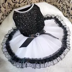 Abito per cani durevole fiocco in cotone elegante Pet Dog Cat Puppy Spot Princess Dress Pet Princess Skirt Princess Style