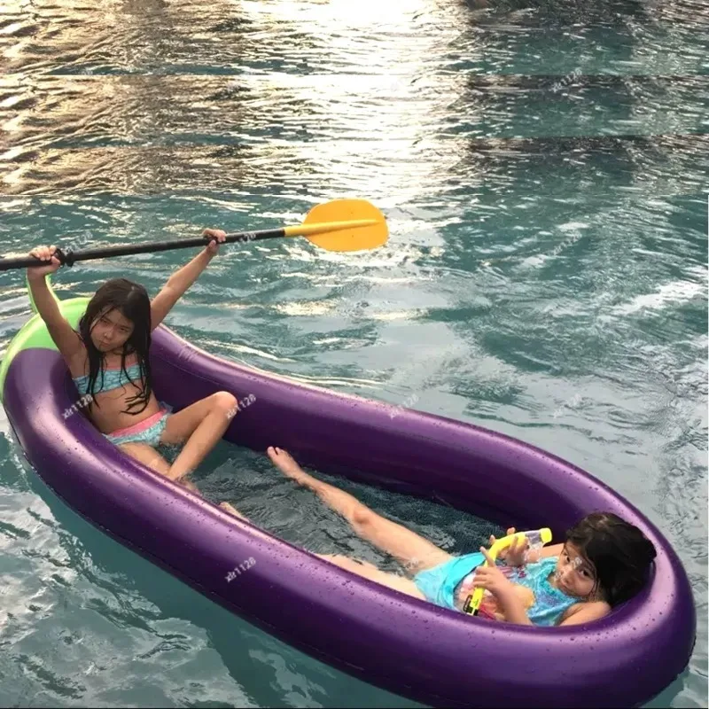 Oversized Inflatable Eggplant Float Mesh Water Lounger Swimming Float for  Water Fun