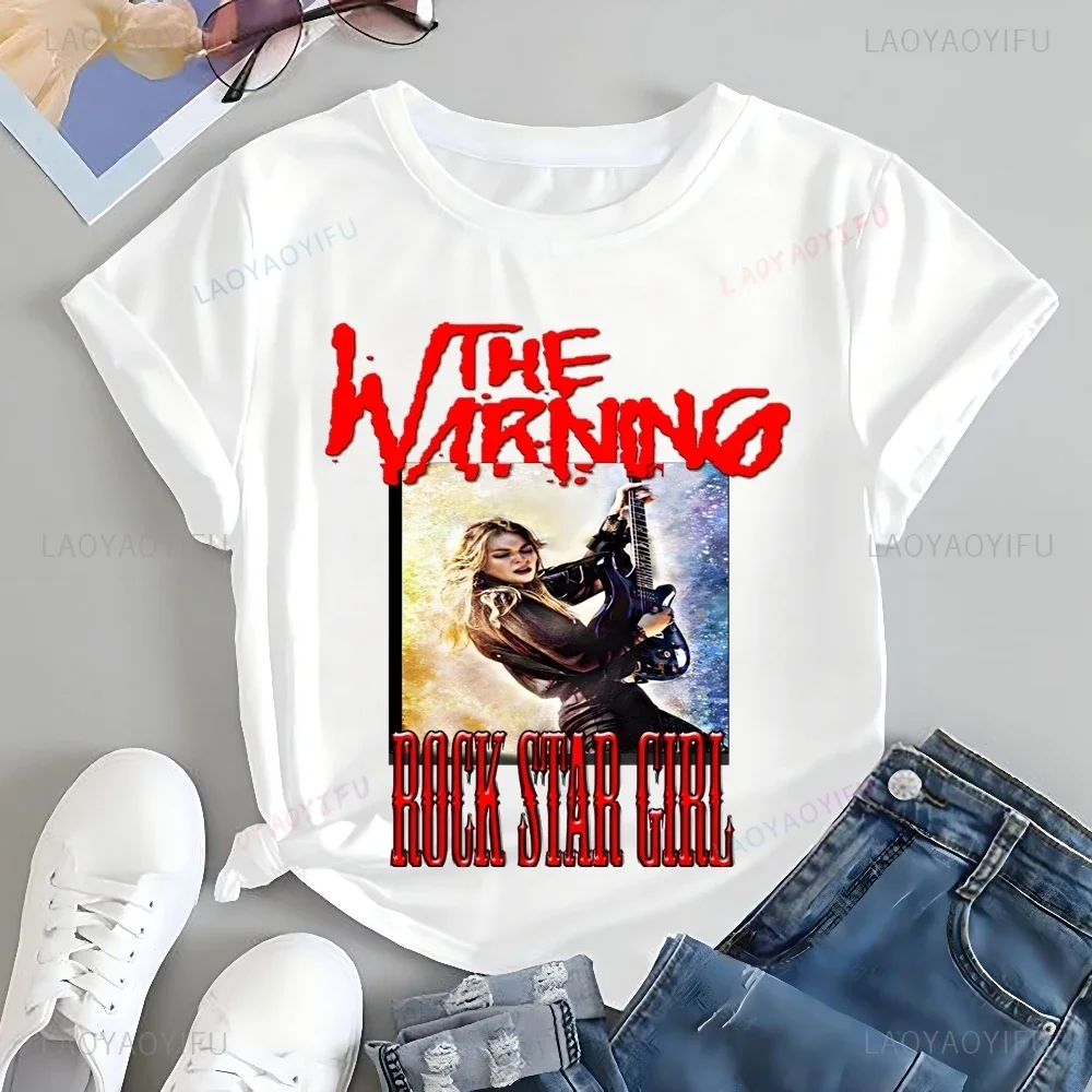 The Warning Is A Mexican Rock Band From Monterrey Printed T-shirt Top Trend Short Sleeve Unisex Shirt Patterned Large T-shirt