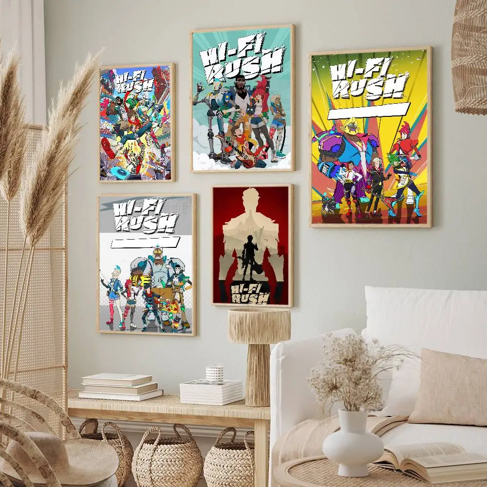 لوحات زخرفية لملصق Hi-Fi RUSH مناسبة لغرف المعيشة وغرف النوم والمكاتب والحانات