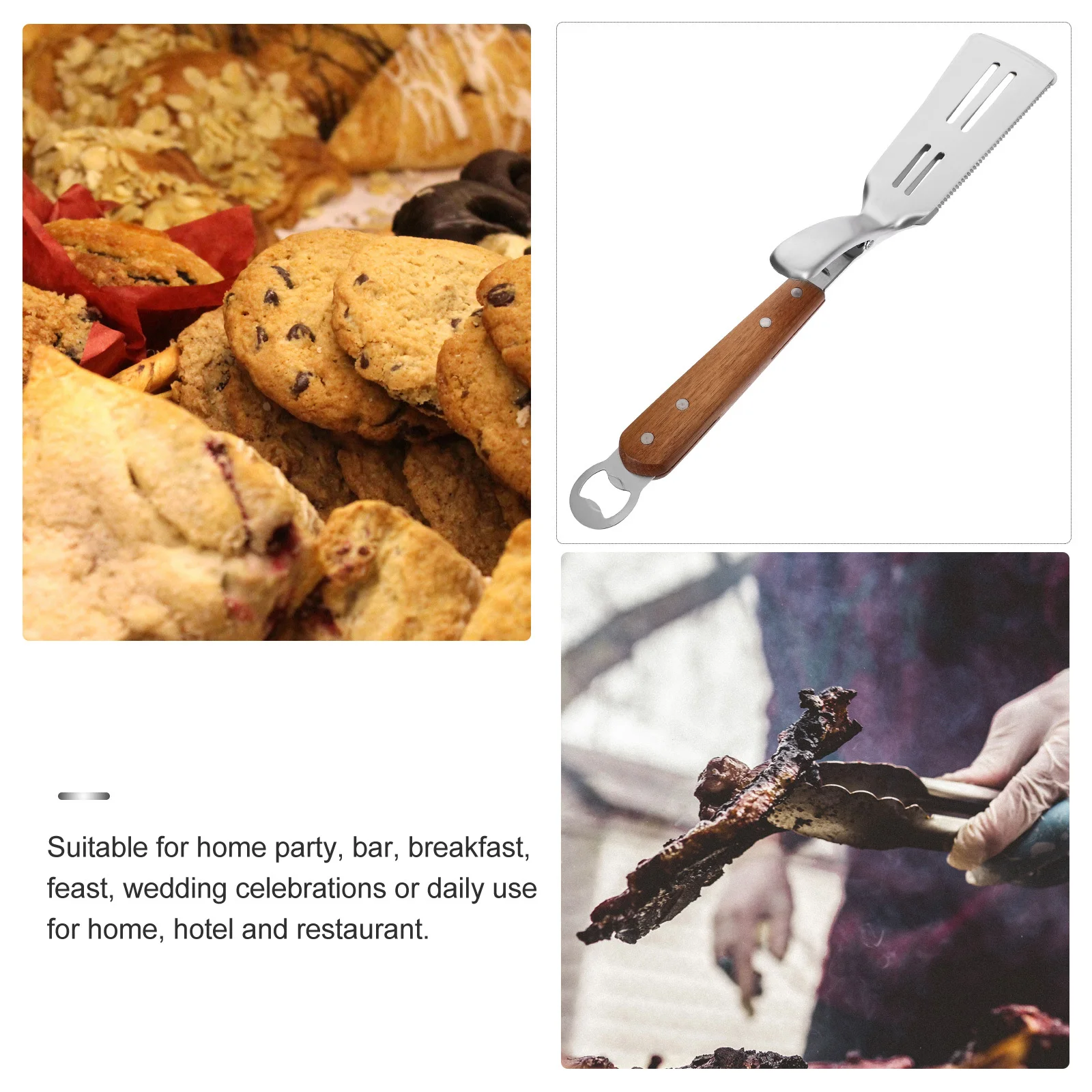 

Stainless Steel Food Tong Bbq Tongs Reusable Metal Clips for Kitchen Cooking Baking Serving Buffet Dessert Bread Tong