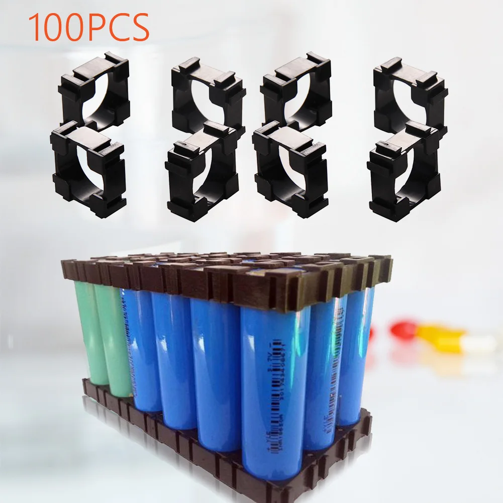 

100Pcs 18650 Battery Holder Brackets Crack Resistant Storage Brackets for 18650 Cylindrical Battery Instruments