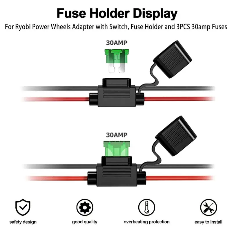 

A23PBG Converter Adapter I/O Switch 30A Fuse for Dewalt 18V 20V/60V DCB609 DCB208 Lithium Battery Power Supply DIY Connector