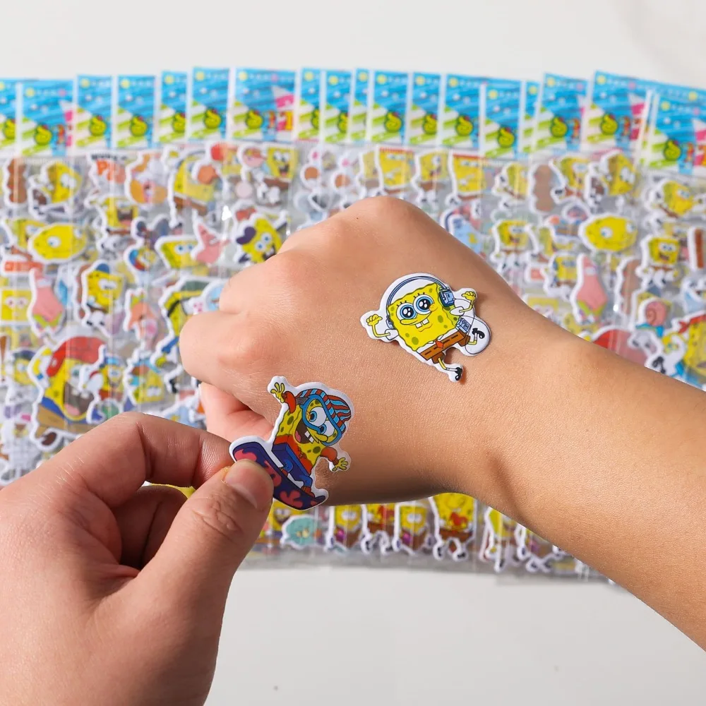 

Набор из 12 3D-наклеек с Губкой Бобом - милые мультяшные наклейки-пузырьки, развивающие игрушки и подарки для детей, мальчиков и девочек