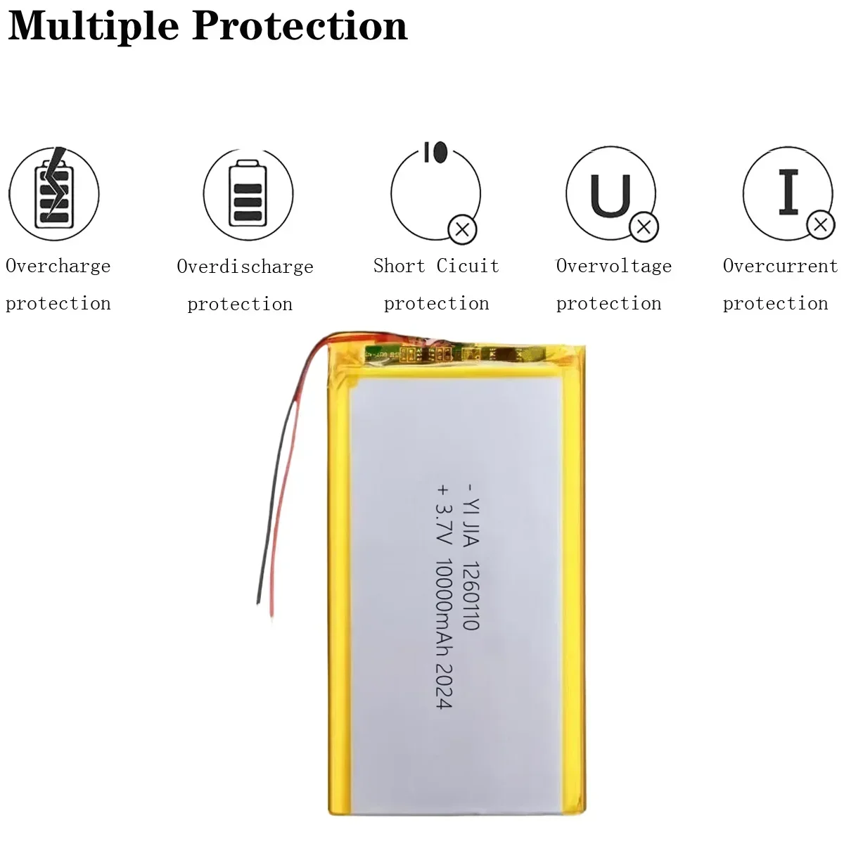 1260110 Rechargeable Big Lipo 3.7 V 10000mAh Charging Ternary Lipo Lithium Polymer Battery Real Capacity For Power Bank