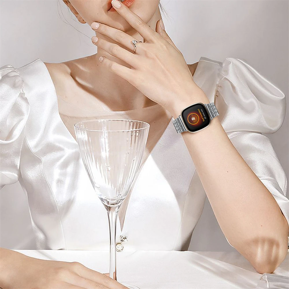 جديد شبكة الفرقة ل Fitbit العكس 4/3 النساء الرجال الفولاذ المقاوم للصدأ المعادن حزام ساعة حلقة ل Fitbit تحسس 2 المشبك