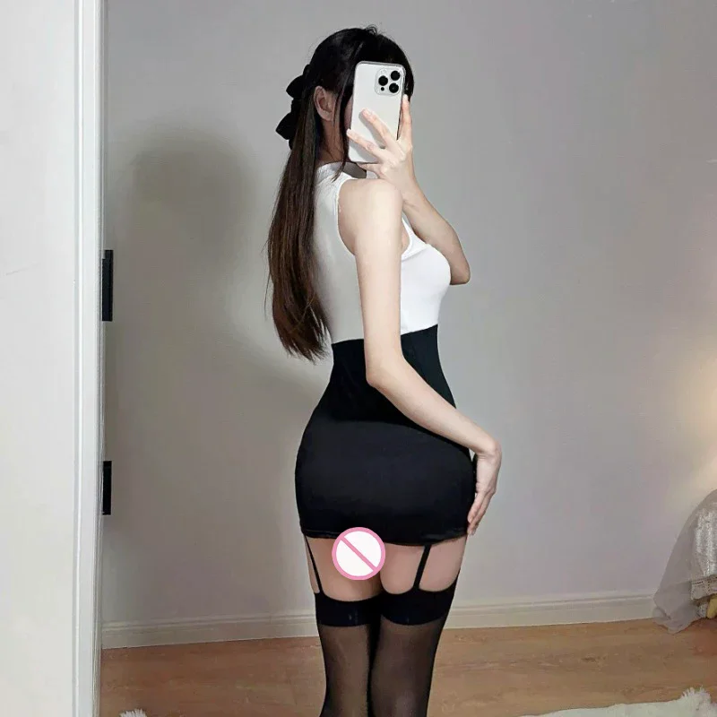 

Сексуальное офисное женское мини-платье для косплея, женское сексуальное женское белье, полое облегающее платье