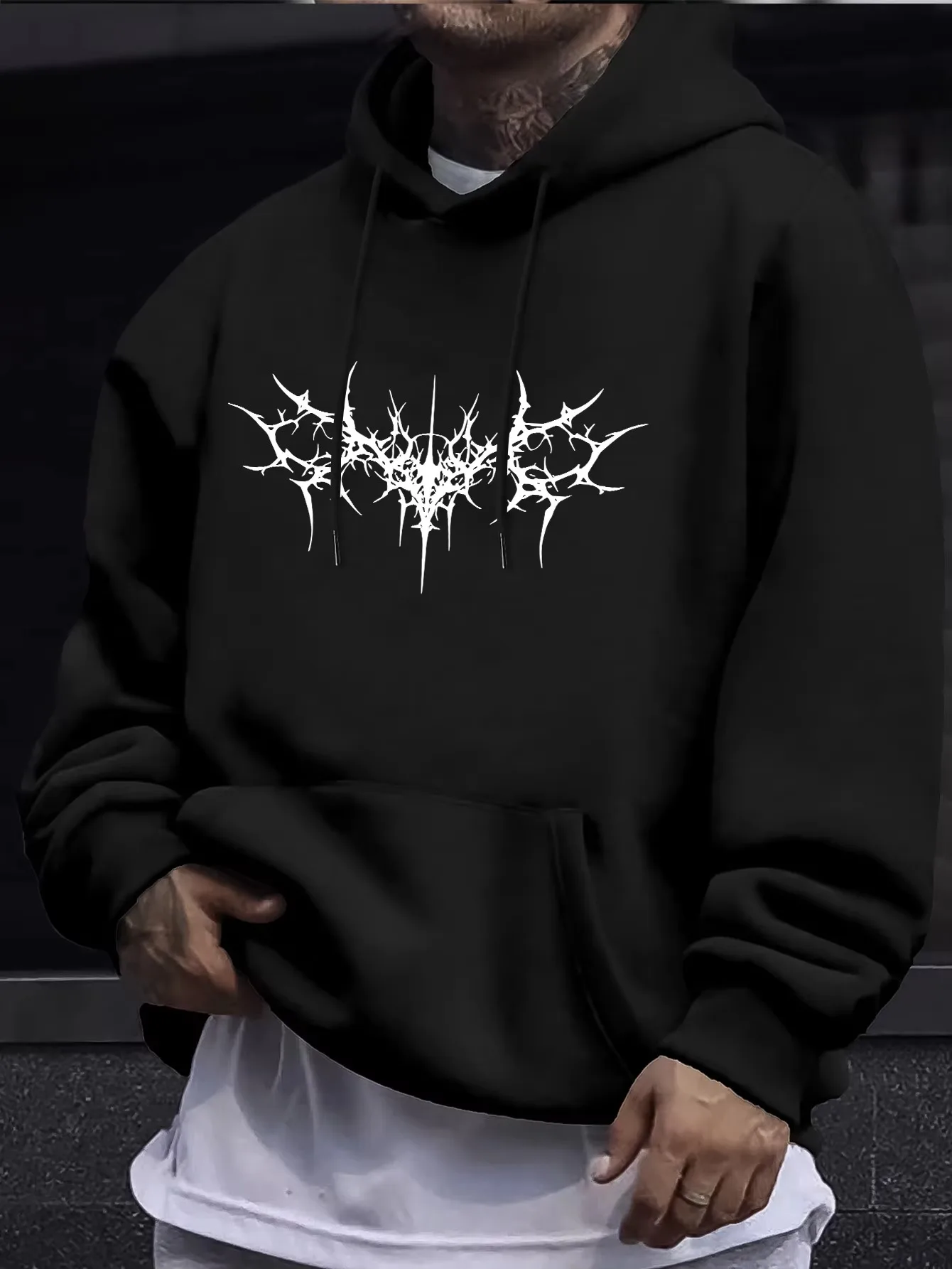 Winter Mens' Wing Hoodie Hip Hop Sports Streetwear Abstract Dark Angel Goth Aesthetic Graphic Casual Fleece Pullover Tops