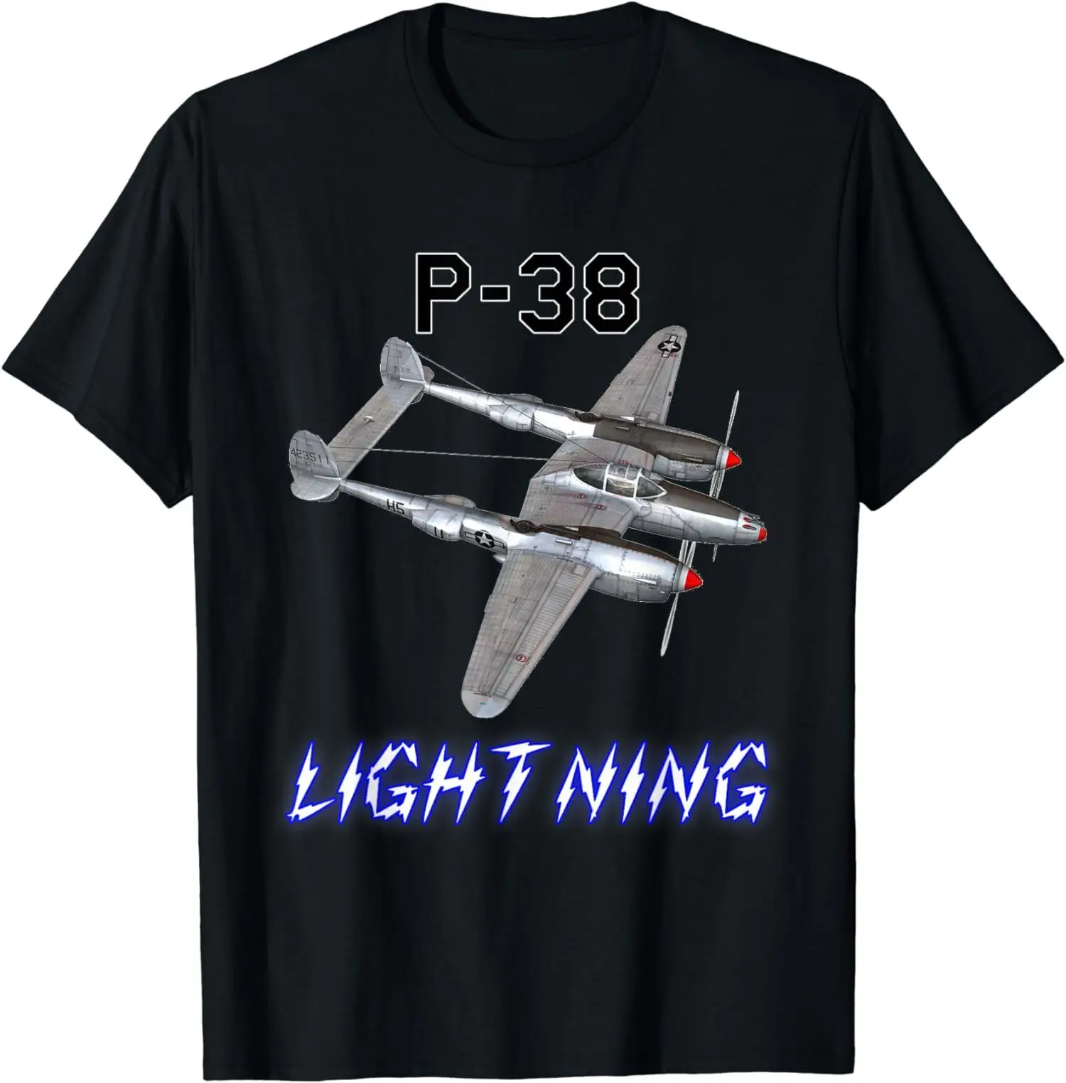 P-38 Lightning Usaf Warbird Ww2 Plane Gifts Tee T-Shirt