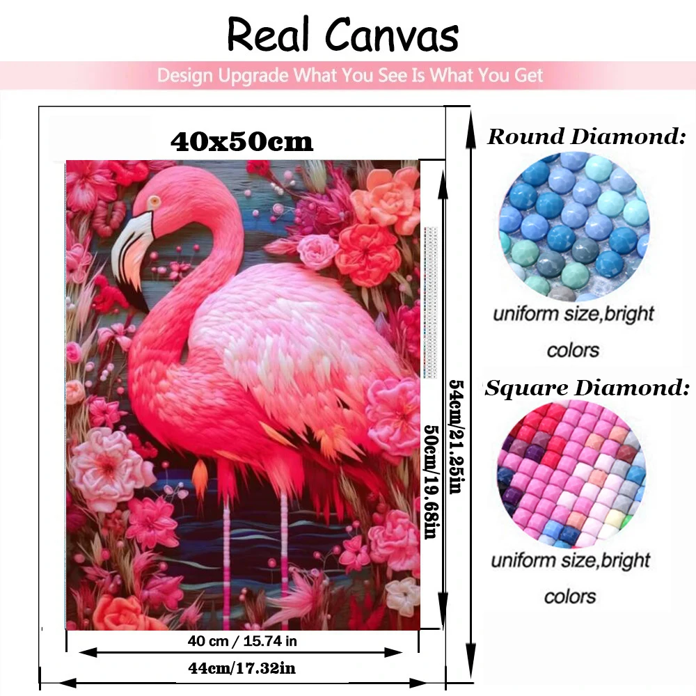 Red Flamingo 5D Diamond Painting Animal Jungle Diamond Mosaic Painting Kits Full Drill Bird Rhinestone Embroidery DIY X1446