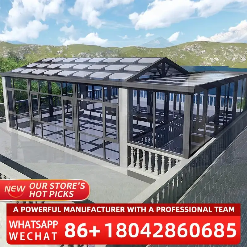

Modern Design Free Standing Aluminium Sunrooms Green Glass Sun Houses for Sale Ideal for Garden Patio Balcony sunroom
