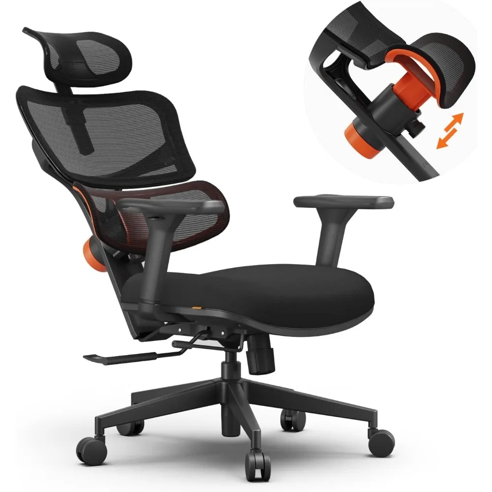

Office Chair Ergonomic - Home Office Desk Chair, Auto-Following Lumbar Support, 4D Armrest, Seat Depth and Height Adjustable