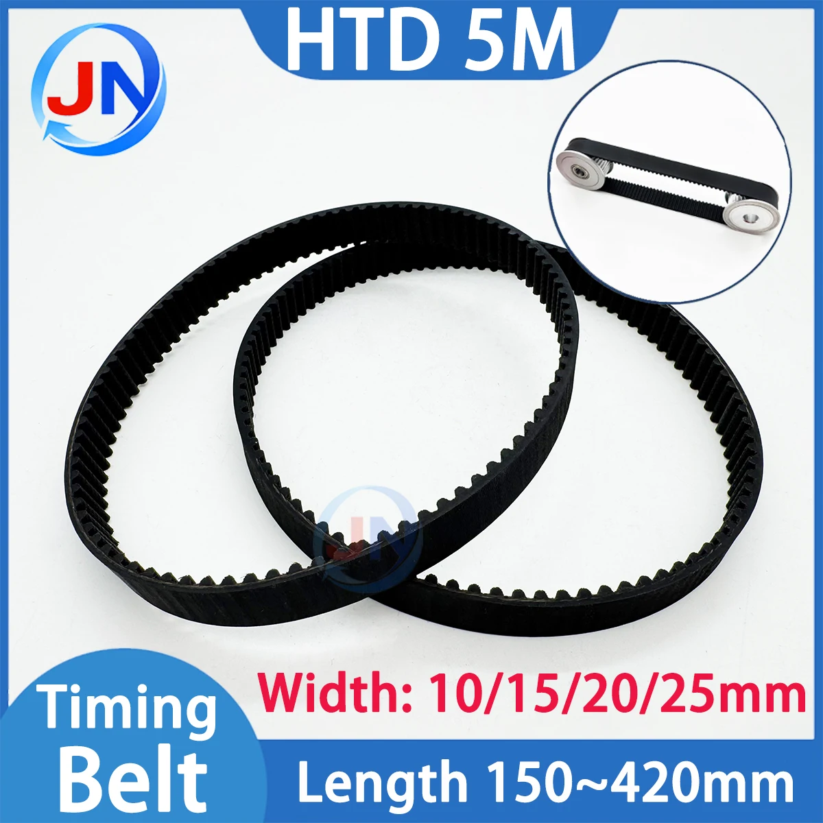 HTD 5M correa síncrona ancho 10 15 20 25mm longitud 175 200 230 250 260 300 350 400 450mm HTD5M diente de correa de distribución diente Circular