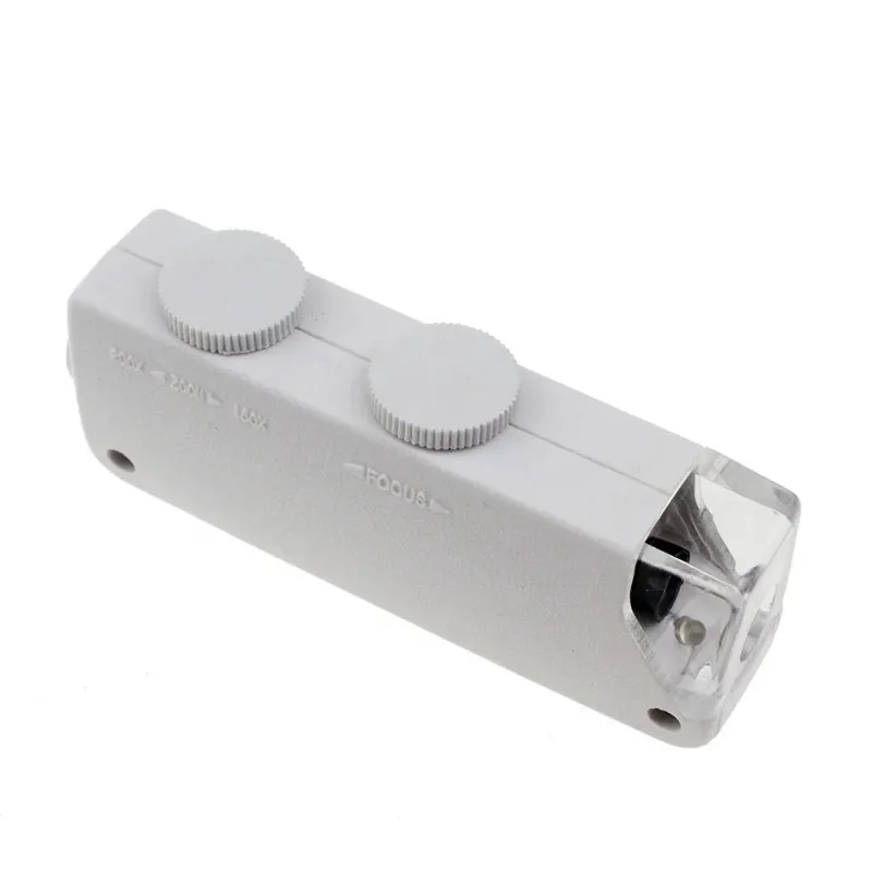 Nova Qualidade Handheld 160x200x Ampliação Zoom Len Led Iluminado Lâmpada de Luz Bolso Microscópio Lupa Venda Quente Peças