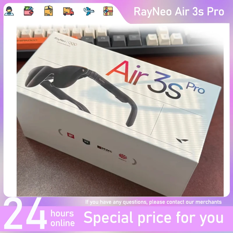 RayNeo Air 3S Pro Smart AR Óculos de visualização de tela HD de 135 polegadas XR Óculos 1200Nits Brilho 3D Surround Sound AR Óculos personalizados