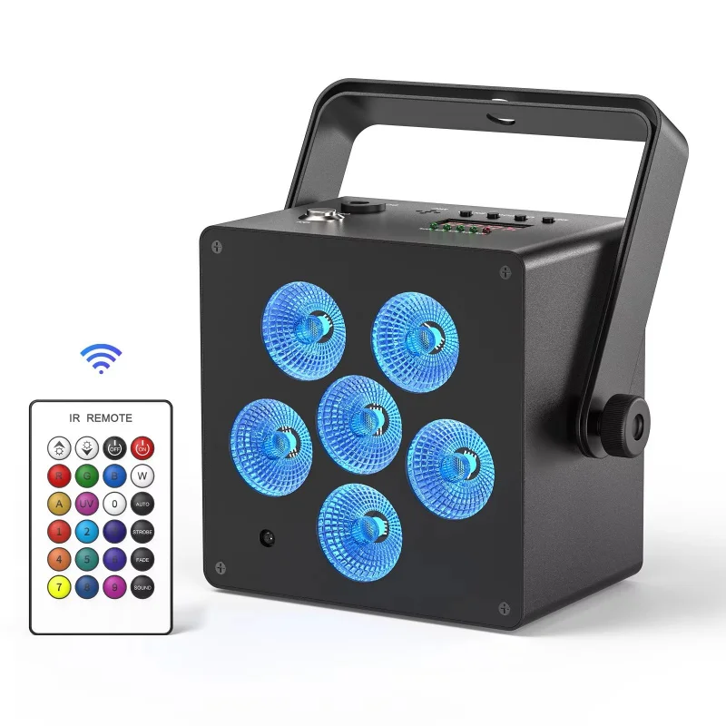 Control remoto6PieceLEDSix-en-un Batería inalámbrica Par Light BarKTVPerformance Luz de boda Luz Par recargable