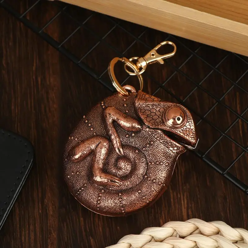 **2M Chameleon Tape Measure Steel Ruler With Keychain Portable Realistic Animals Pendant Measuring Tool