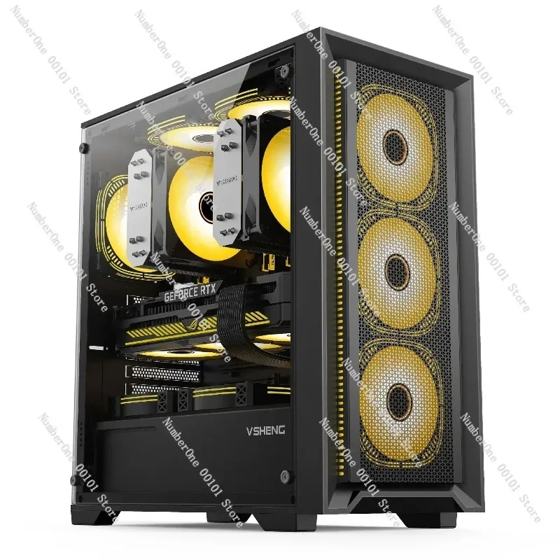 Cross-border X99 dual CPU chassis, X99 dual CPU server with 33-inch wide E-ATX motherboard, side window computer case
