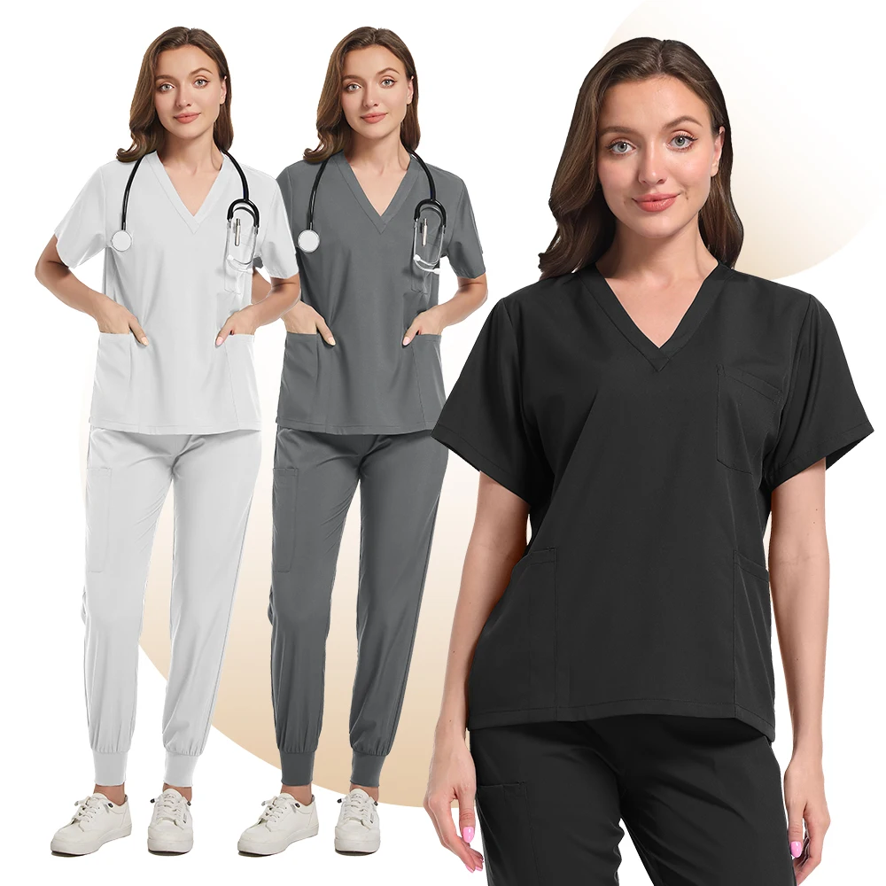 Veelkleurige Unisex Apotheek Met Korte Mouwen Verpleegkundige Uniform Ziekenhuisarts Werkkleding Orale Tandheelkundige Chirurgie Uniformen Medische Scrubs Sets