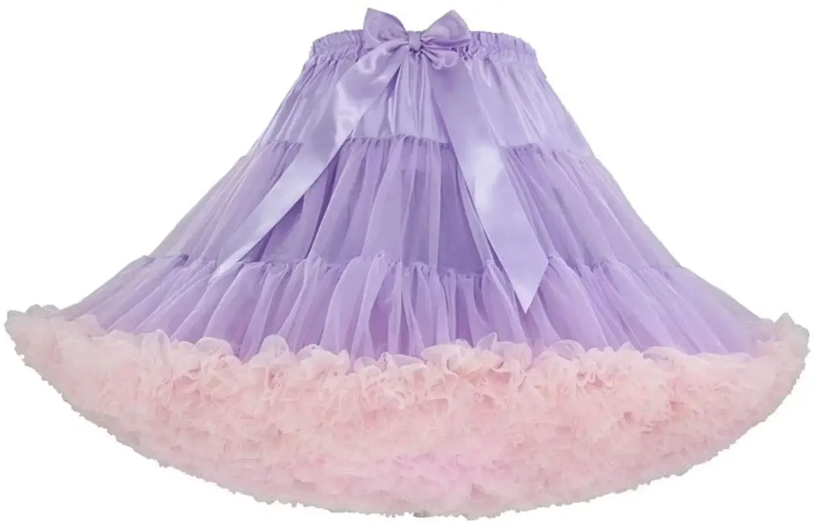 Diskon Besar Rok Mini Lipit Tutu Dansa Wanita 3 Lapis, Panjang 16 inci