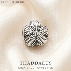 Charm Bead Blackened Starfish 925 Sterling Silver Vintage Karma Jewelry Ocean Accessories For Men Women