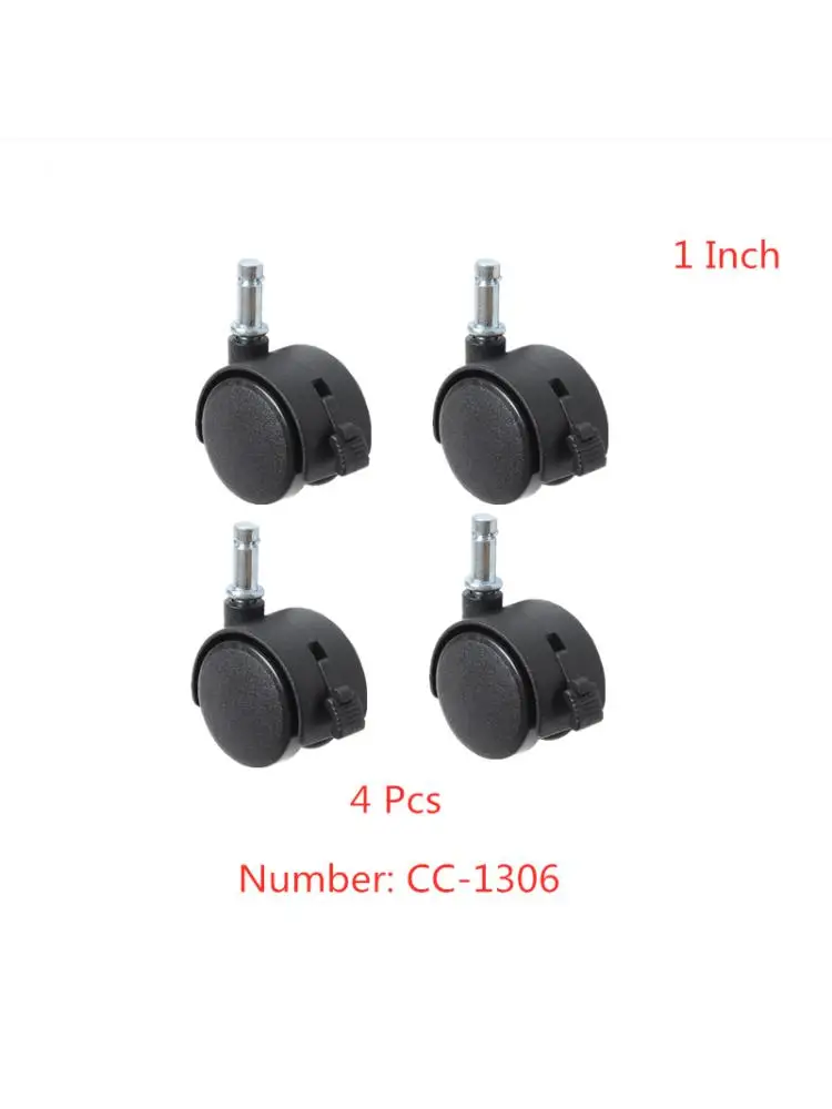 4 Pcs/Lot 1 Inch Small Wheel Nylon Stick Universal With Brake Electrical Caster Furniture Plastic