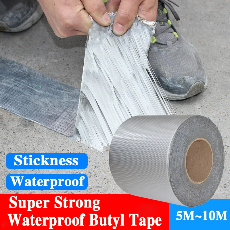 Waterdichte tape Hoge temperatuurbestendigheid Aluminiumfolie Dikker butyltape Muur Zwembad Dak Crack Duct Reparatie Verzegelde zelftape