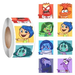 500 sztuk/rolka Inside Out 2 naklejki uszczelniające gniew niepokój smutek zabieg Disney Cartoon okrągłe naklejki śliczny pamiętnik Diy dekoracje