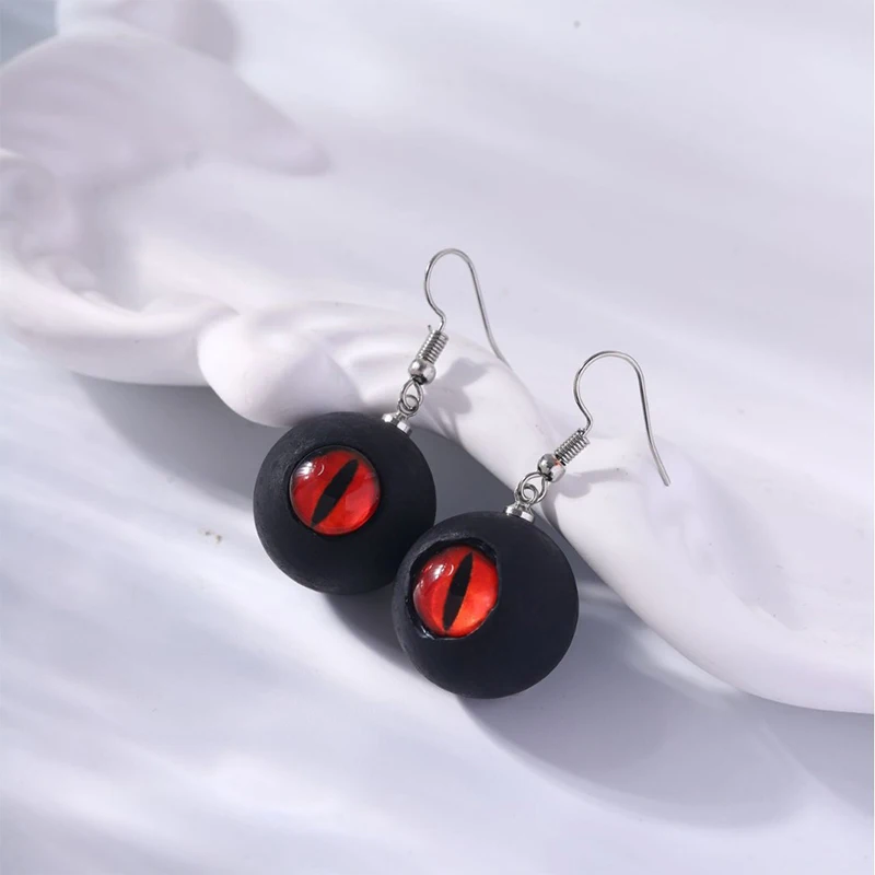 مضحك مقلة العين أقراط محاكاة 3D مقل العيون القوطية الأقراط قلادة تأثيري مجوهرات هدية #2