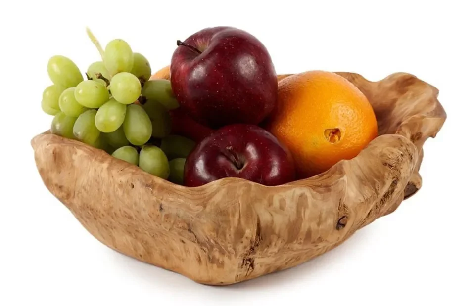 Natural Cedar Root Carving Bowl Vintage Dough Bowl Cedar Root Wood Salad Bowl