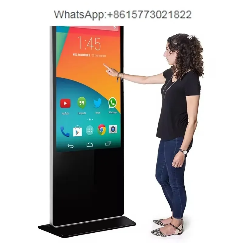 KINGONE Floor Vertical Interactive Signage Totem LCD TV Touch Screen Ad-vertising Display