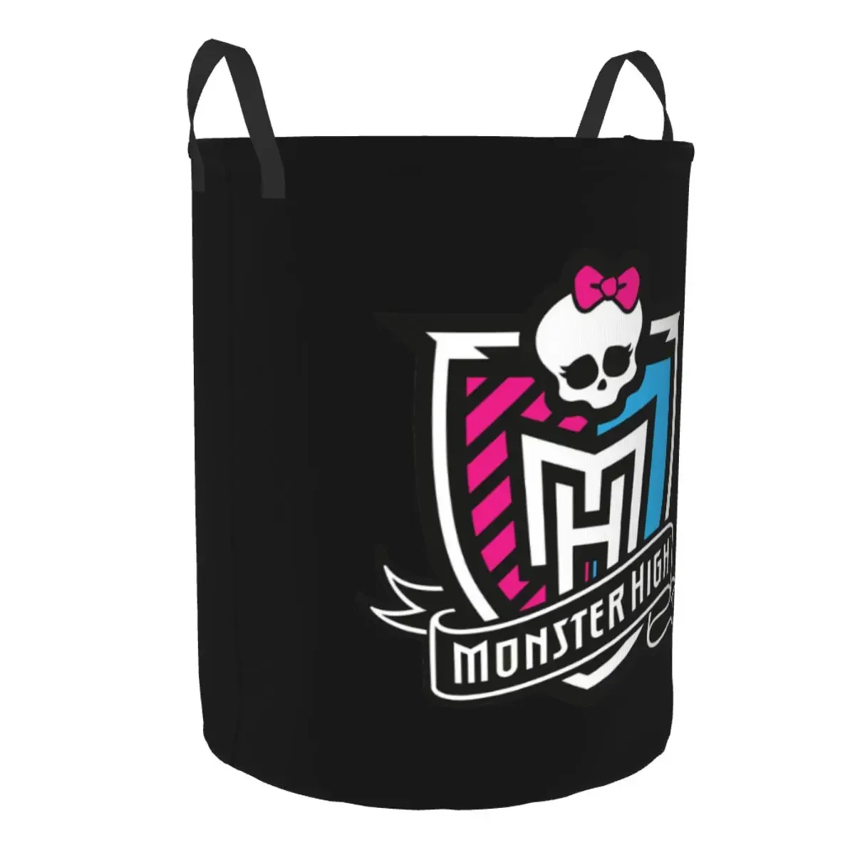 Monster High Logo Laundry Hamper Large Clothes Storage Basket Dolls Toys Bin Organizer for Kids