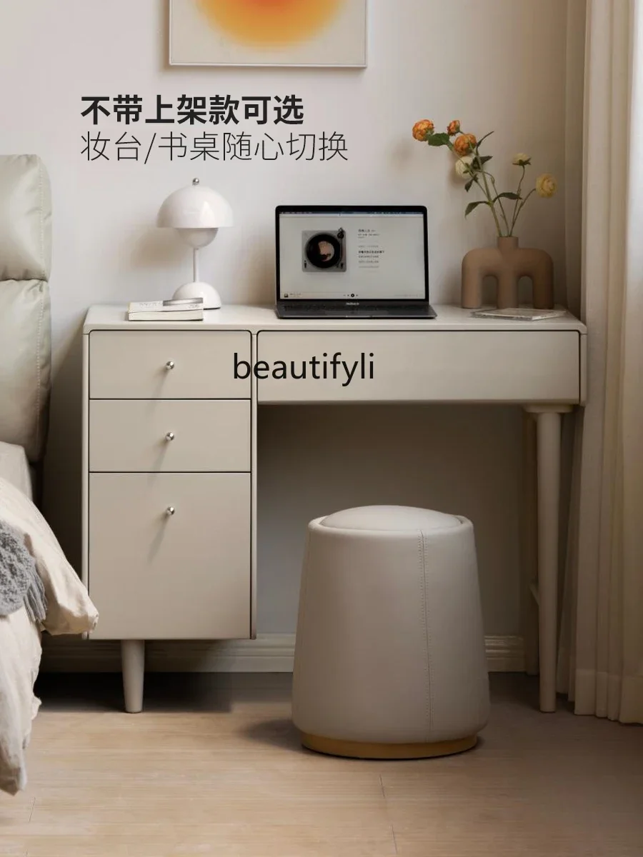 طاولة مكياج من الخشب الصلب، خزانة فاخرة بإضاءة غرفة النوم مع مصباح، خزانة تخزين بسيطة مع طاولة رف A15