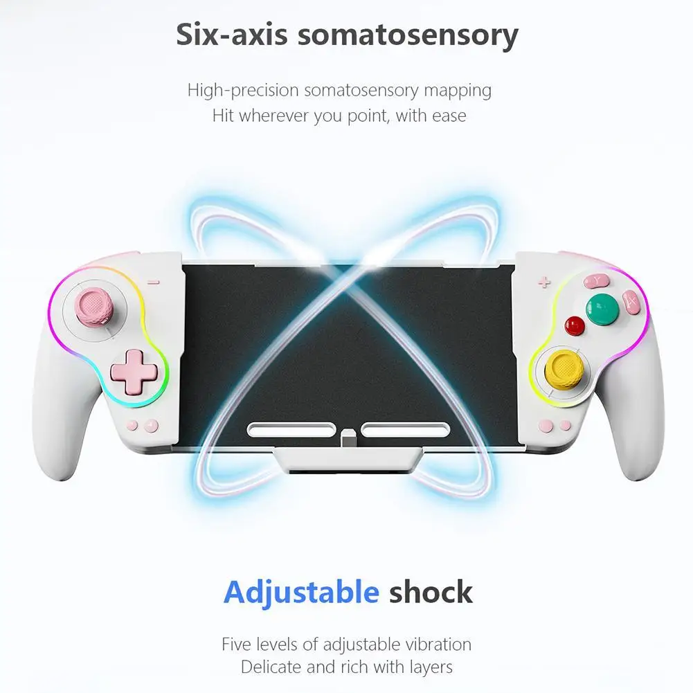 For LinYuvo KS63 RGB Wireless Controller Gamepad For Switch & Switch OLED Retro GameCube Turbo Gaming Pad With Back Button