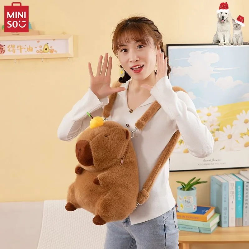 

Capybara Plush Backpack Kawaii Fashion Plushie Fur Children's Bag Mini Knapsack Bags Gifts For Girlfriend pet friendly