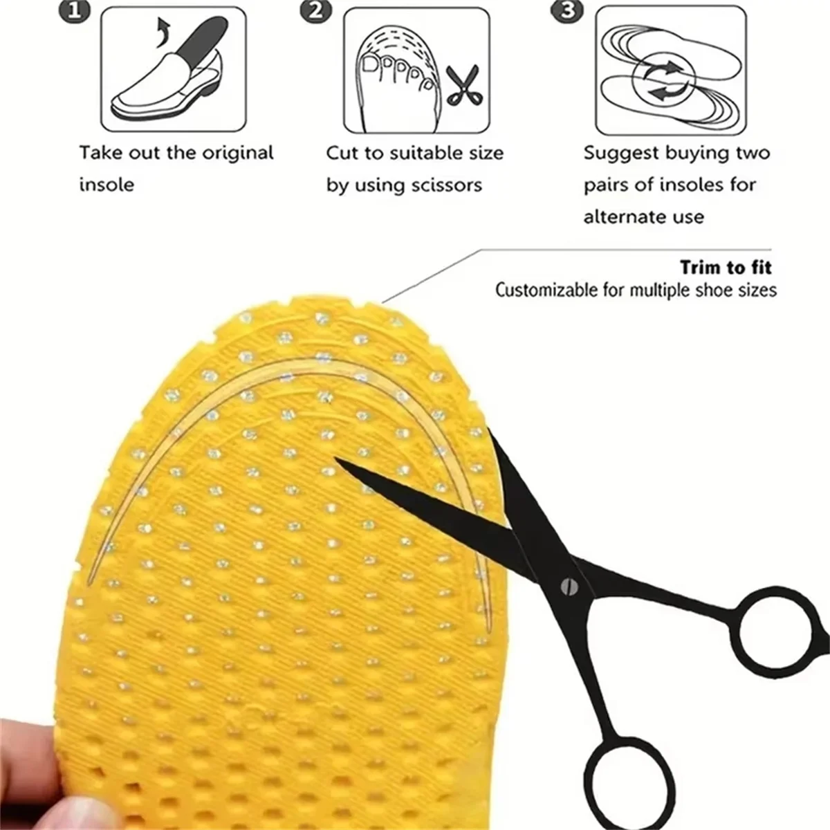 3 Pairs of Breathable Insoles for Sports Shoes - Keep Your Feet Cool and Comfortable image 3