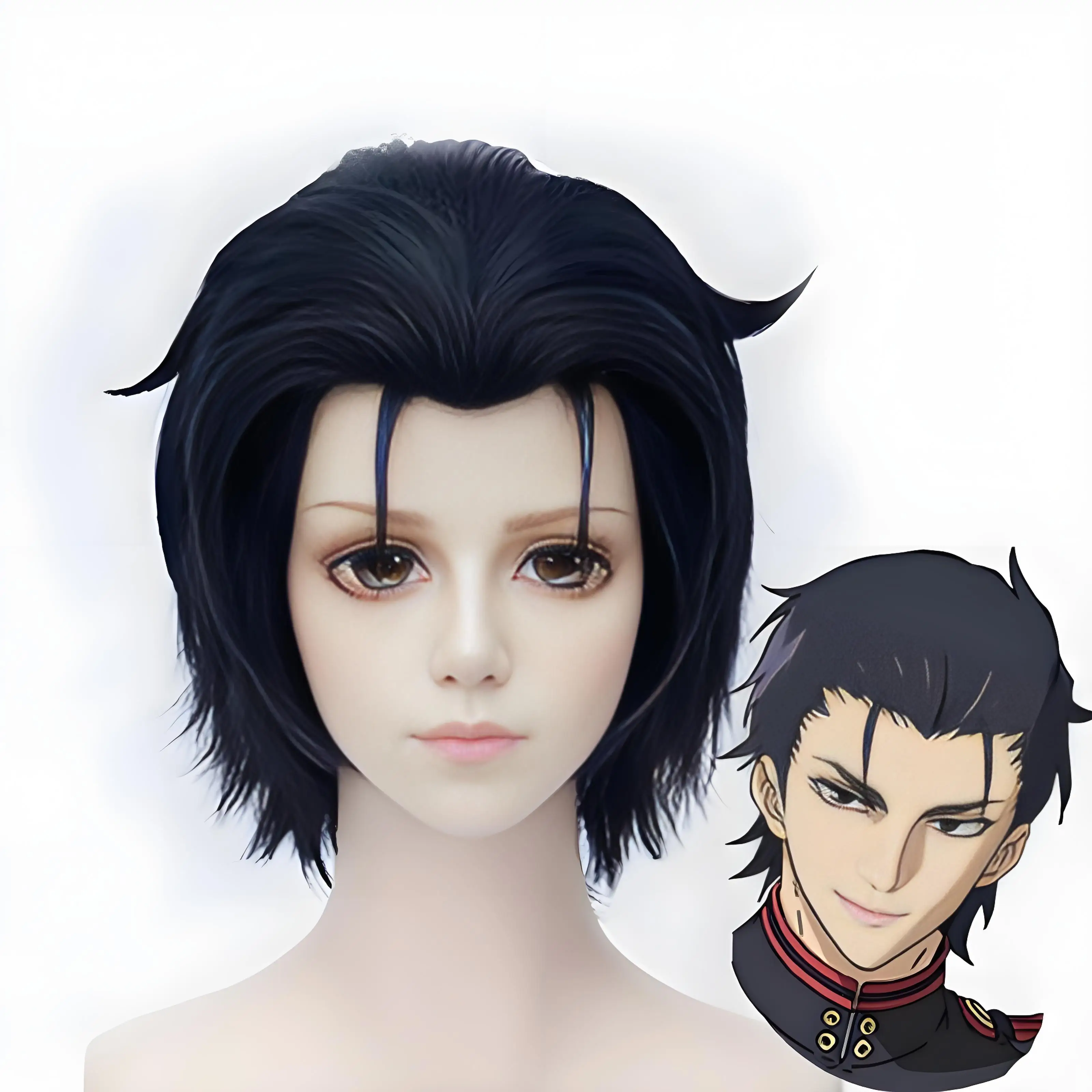 

Seraph of the End Cosplay Wig – Guren Ichinose Short Black Heat-Resistant Synthetic Hair