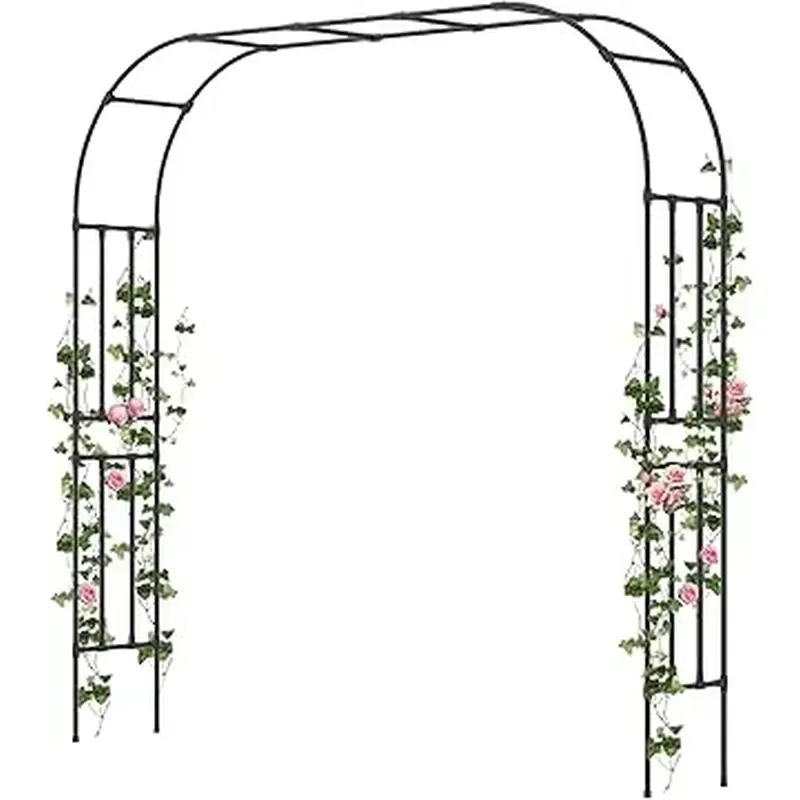 Cast Iron Outdoor Garden Arbors Arches Trellis Powder Coating Easily Assembled Waterproof Rot Proof for Climbing Plants Villa